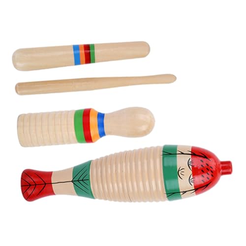 Levemolo Wooden Guiro Music Instrument for Children Beginner Early Education Toy Toddler Instruments