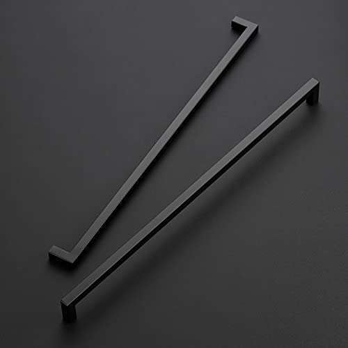 Image of Ravinte 3 Pack Black Matte Cabinet Pulls and Handles - 18 Inch Square, Drawer Pulls, Kitchen Cabinet Hardware