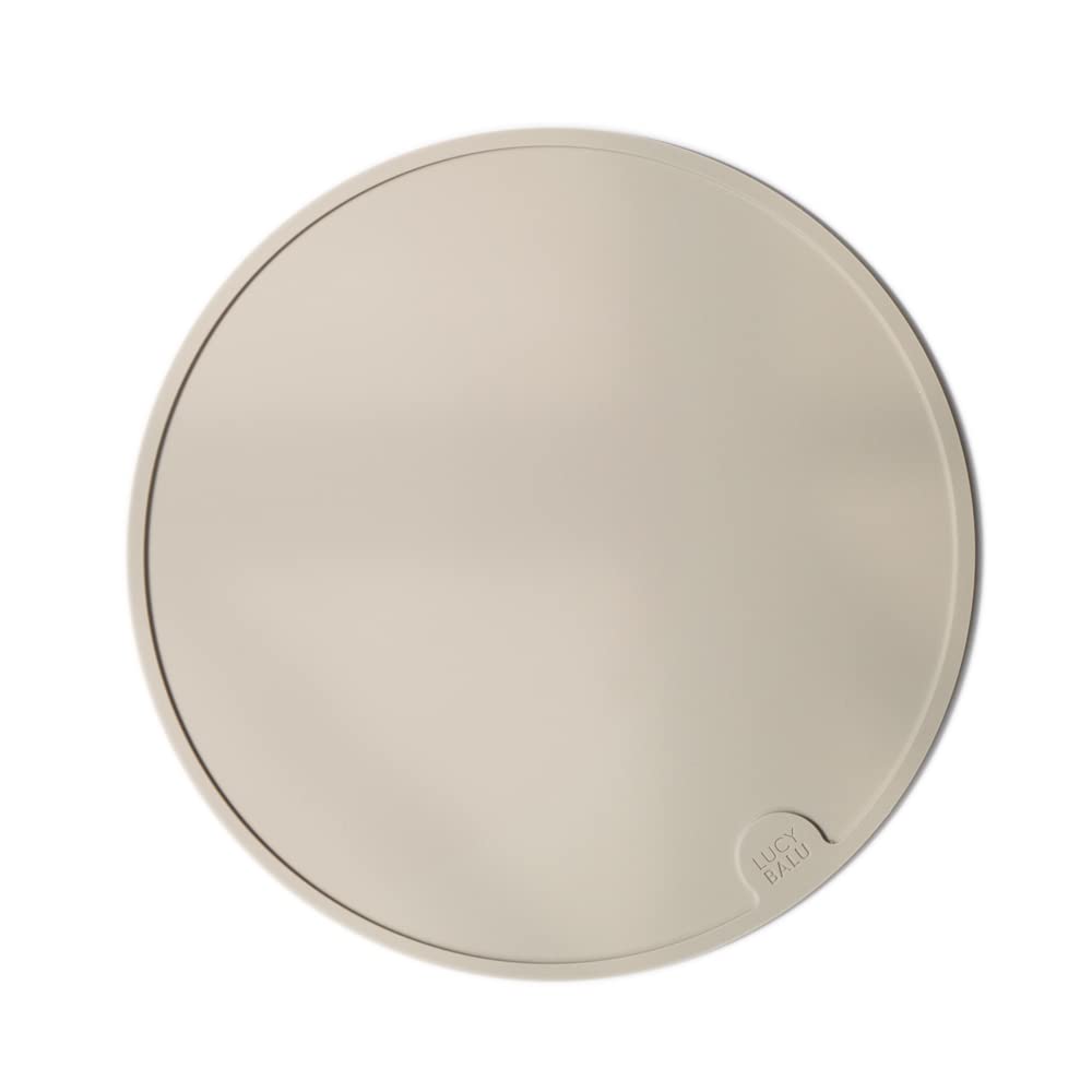 LucyBalu® Circle Tapis de gamelle Rond en Silicone I Taupe