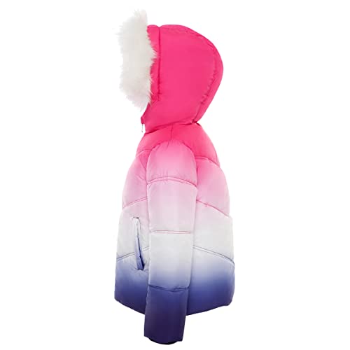 Image of Rokka&Rolla Girls' Heavyweight Quilted Winter Puffer Jacket with Faux Fur | Fleece Lining And Soft Faux-Fur Hood Make A Water-Resistant Windproof Heavyweight Puffer Jacket For Kids In Winter