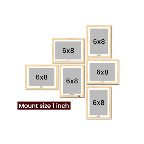 Image of Art Street Family Photo Frame Set of 6 for Wall Decor, Wooden Finish Collage Picture Frames for Living Room, Bedroom & Home Decoration, Multi-Size Wall Hanging Gallery Frame Set, (Size, 4x6 Inch)
