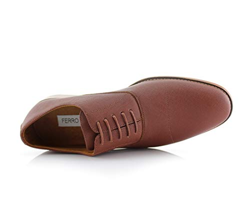 Image of Ferro Aldo Men's Classic Cap Toe Oxford Dress Shoe Collection | Perfect for Formal, Business, and Wedding Attire