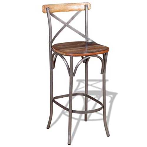 Vantook Vintage Bar Stools Counter Height Barstools For Kitchen Counter Metal Stool With Footsres And Backrest, Farmhouse 30In Height Barstools For Counter Island Dining Chair Brown #TOP1