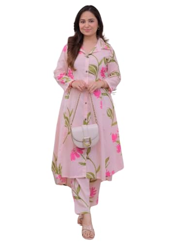 Image of Leriya Fashion Co-ord Set For Women Stylish | Kurti Set For Woman | Short Kurti For Woman | Anarkali Suit For Women's | Festive Ethnic Indian Traditional Outfit for Functions & Puja