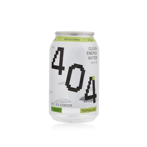 Image of 404 Clean Energy Water - Any Flavour | Mixed Berries, Tropical Mint or Lychee | Natural Caffeine & L-Theanine | Pack of 1 x 355 ml
