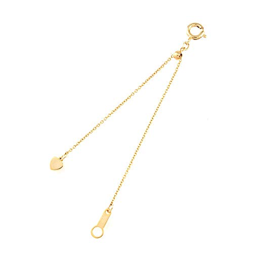 [ジュエリーショップエム] 日本製 ハート 10cm スライド アジャスター ネックレス 長さ調節 金属アレルギー対応 レディース ゴールド ad0001-Gのサムネイル