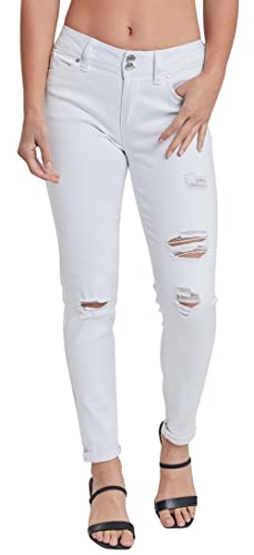 YMI Women's Junior Wannabettabutt Mid-Rise Ankle Jeans2