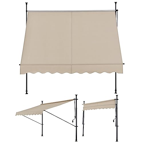 Toldo retráctil para patio de altura ajustable impermeable y protección solar 2