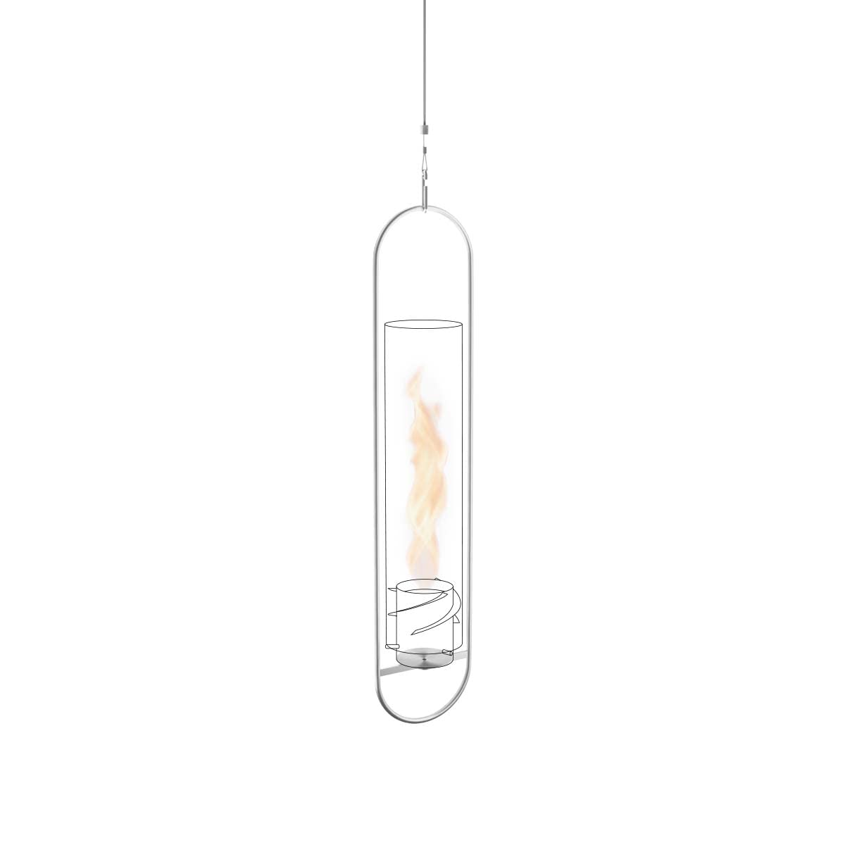 höfats - Spin 90/900 Hänger Silber - Zubehör für Spin 90 und 900 Tischfeuer, Bioethanolkamin, Tischkamin - Hängelösung aus Edelstahl - für Indoor und Outdoor