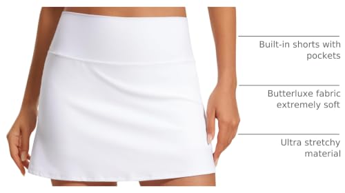 Image of CRZ YOGA Butterluxe High Waisted Tennis Skirts | Built-in Shorts with Pockets, Extremely Soft, Casual, A Line, Stretchy, Mini, Skort for Women
