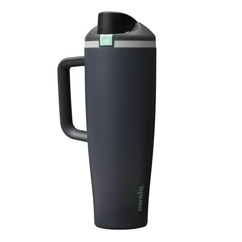 Image of Owala FreeSip Tumbler Insulated Stainless Steel Water Bottle with Built-in Straw and Side Handle, For Travel, Work, School, and Sports, 40oz, BPA Free, Leak Proof, Foggy Tide