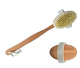 [page_title]-MSV Massagebürste Rückenbürste, Badebürste aus Holz mit langem Stiel Körper-Peeling - Bürste ist abnehmbar