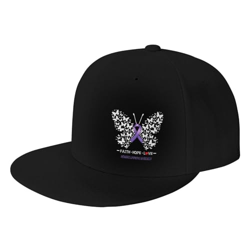 Hodgkin's Lymphoma Awareness Violet Ribbon Fashion Flat Brim Sun Hat Unisex Outdoor Baseball Cap35