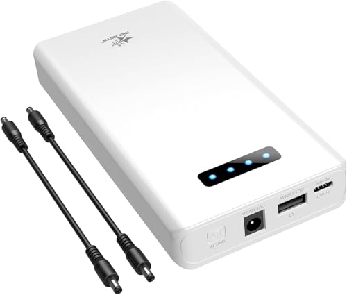 melasta 5200mAh Powerbank, Power Bank 12v con Puerto 3 en 1, PD 45W USB-C Puerto de Carga Rápida | 12V/2A DC Puerto | QC3,0 22,5W USB-A Puerto, Batería Externa 12v para Teléfonos Móviles