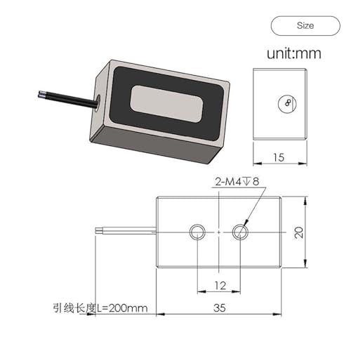 Électro-aimant rectangulaire 24v puissant avec force de maintien de 10kg - 3