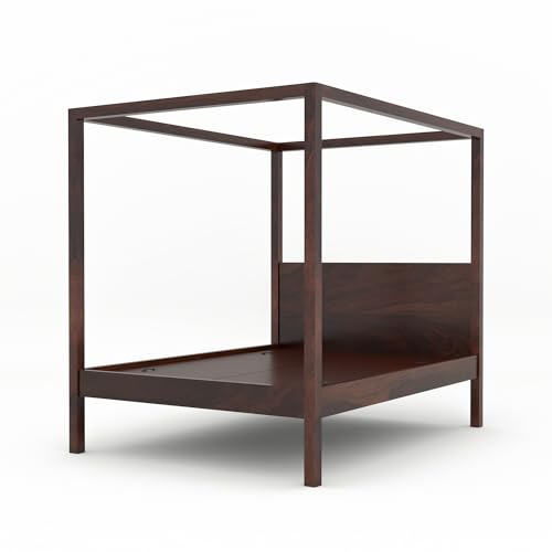 Image of Sheesham Solid Wood Queen Size Charlie Poster Bed for Home| Beautiful Bedroom (Queen, Charlie)