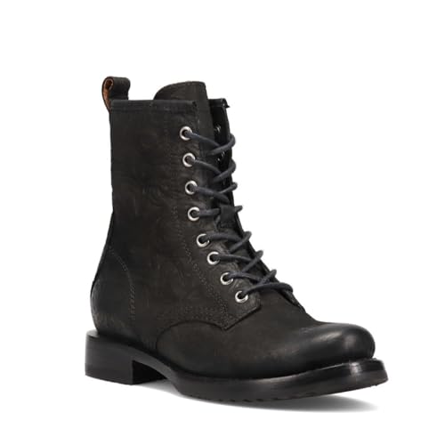 Image of Frye Veronica Women's Combat Boots Crafted from Hand-Burnished Vintage Italian Leather with Genuine Stitch-Down Welt Construction and Leather Lining - 6 inch Shaft Height