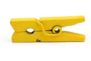 LWR CRAFTS Yellow Wooden Mini Clothespins - 100 Pack (1 Inch, 2.5cm)