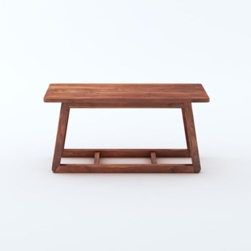 Image of MAMTA DECORATION Solid Sheesham Wood Coffee Table for Living Room | Wooden Center Table for Home, Office & Lounge | Modern Tea Table with Cross Base Design | Rectangular Coffee Table | Honey Finish