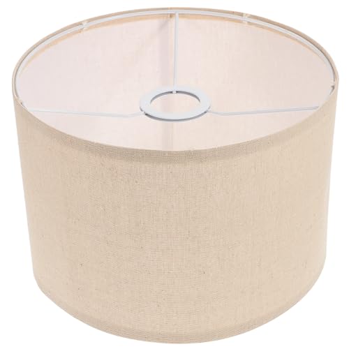 Ciieeo Lampenschirm Aus Natürlichem Leinen E27-Trommel-Lampenschirm...