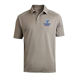Georgia State Panthers Men’s Prime Athletic Logo Micro Pique Polo with Self Collar, Sport Gray XL
