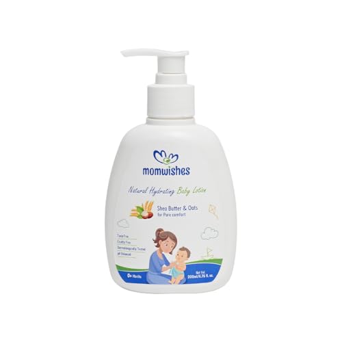 Image of Natural Hydrating Baby Lotion (100ml) with Shea Butter & Oats | 100% Natural, pH Balanced, Dermatologically Tested | For Dry, Dull & Irritated Skin (0+ Months)