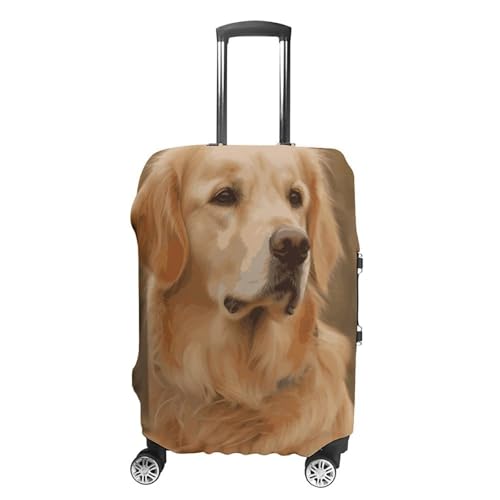 Golden Retriever Luggage Cover, Washable Elastic Suitcase Cover Protector Fit 18-32 Inch Luggage