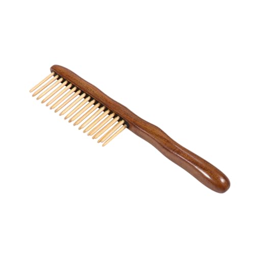 Peigne de massage bois de santal doré dents larges contre la casse des cheveux