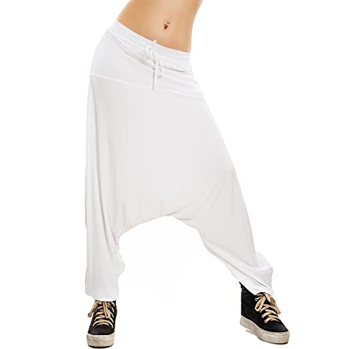 TAGLIA UNICA CON VITA ELASTICA: Pantaloni donna Toocool modello harem in taglia unica, pensati per una vestibilità ampia e comoda. La vita elastica con laccetto regolabile si adatta facilmente a diverse corporature, offrendo comfort e libertà di movimento. Ideali per tempo libero, viaggi e look casual rilassati.