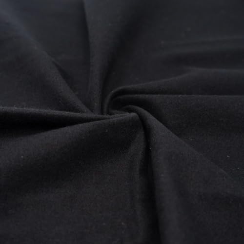 100% Cotton Flannel Fabric by The Yard – 42/43” Wide Soft Brushed Cloth for Quilting, Pajamas, Baby Blankets, Shirts, Bedding & Crafts | Valentina Textiles Inc (5 Yard, Black)