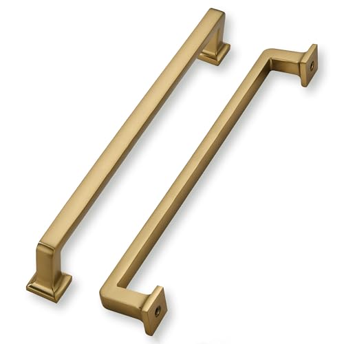 khtumeware 6 Pack Champagne Bronze Cabinet Pulls, 12 Inch(305mm) Hole Centers Cabinet Handles Kitchen Hardware Straight Bar for Cabinets and Drawer Pulls