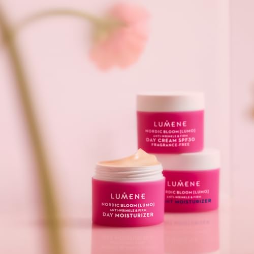 Lumene Nordic Bloom [Lumo] Anti-Wrinkle & Firm Day Moisturizer - Anti Aging Cream for Visibly Firm, Radiant & Smooth Skin - Formulated with Pre-Retinol Complex + Lingonberry Extract (1.7 oz)