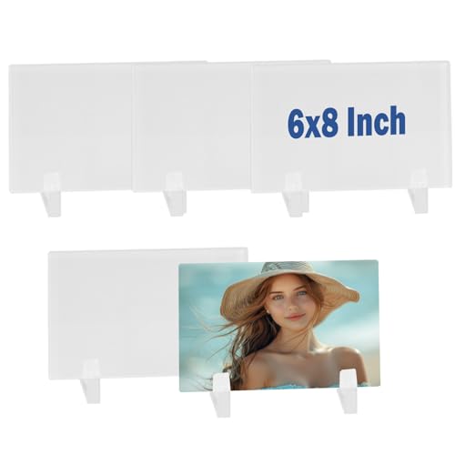 Sublimation Glass Photo Blanks 5 PCS 6X8 Inch for Personiazed Crystal Sheets Plaque 5 6X8 Inch
