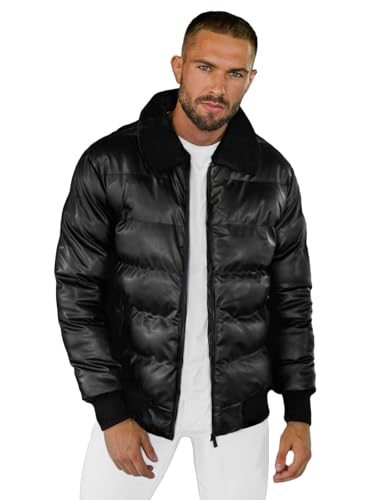 OZONEE Herren Lederjacke Kunstlederjacke Winterjacke Kunstleder Jacke...