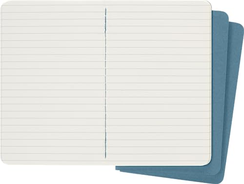 Moleskine Cahier Journal, Soft Cover, Pocket (8.9 cm x 14 cm) Ruled/Lined, Brisk Blue, 64 Pages (Set of 3)