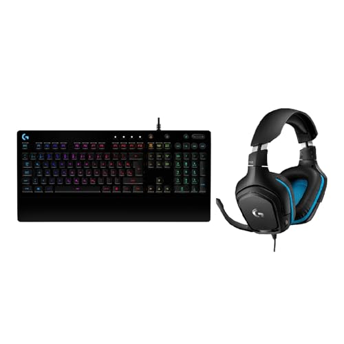 Image of Logitech G G213 Prodigy Gaming Keyboard, LIGHTSYNC RGB Backlit Keys, QWERTY UK, G432 Wired Gaming Headset, 7.1 Surround Sound, DTS Headphone:X 2.0, USB and 3.5 mm Audio Jack, Flip-to-Mute Mic