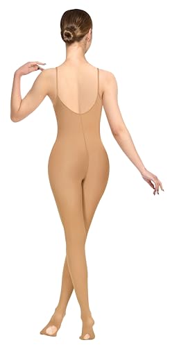 WYHDY Women's Ballet Nude Full Body Dance Tights Transparent and Nude Straps