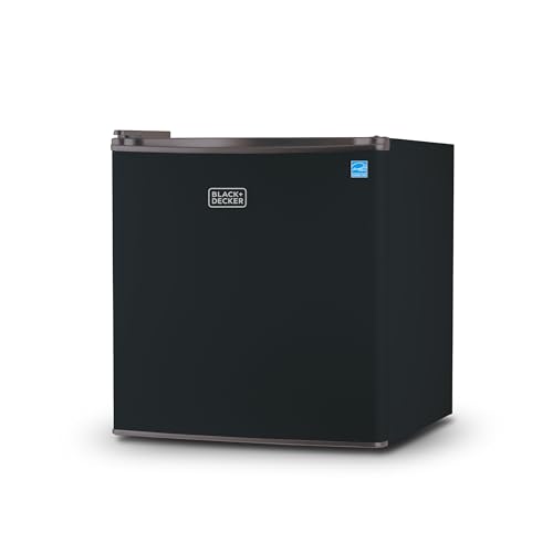 Image of BLACK+DECKER 1.7 Cu. Ft. Compact Refrigerator, ENERGY STAR Certified, Single Door Mini Fridge with Chiller Compartment, Personal Fridge for Home or Dorm Room, R600a Refrigerant, BCRK17B, Black