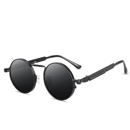 Lunettes de soleil rondes homme femme vintage steampunk métal