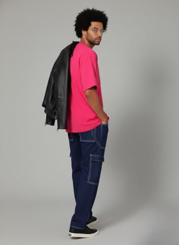 Image of Besick Oversized Plain Cotton Drop Shoulder Baggy fit Tshirt for Men