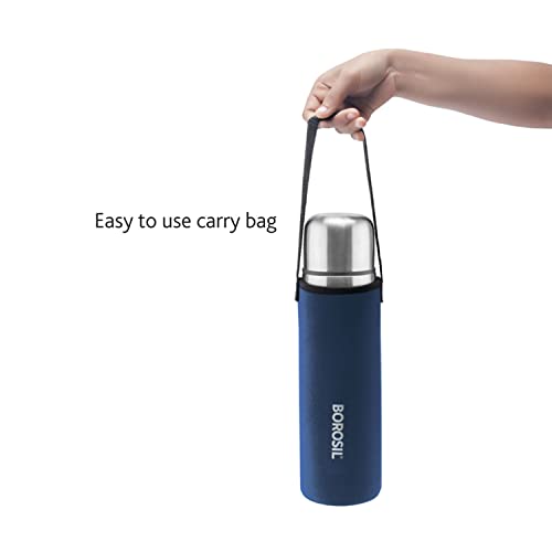 Image of Borosil Hydra Bolt - Vacuum Insulated Flask Water Bottle, 1L & Borosil Hydra Thermo Vacuum Insulated Flask Water Bottle, Blue, 1000 ml