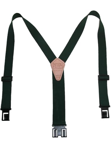 Perry Suspenders Mens Elastic Hook End 1 1/2 Inch Suspenders (Tall Available) Green/Regular AD