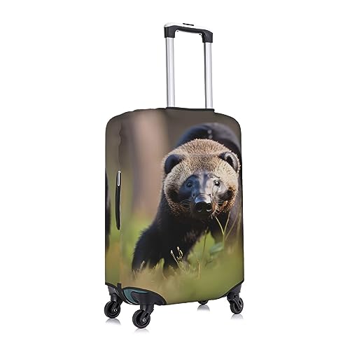 Black And White Honey Badger Print Luggage Cover Washable Suitcase Anti-Scratch Suitcase Cover Protective Cover Fits 18-32 Inch3