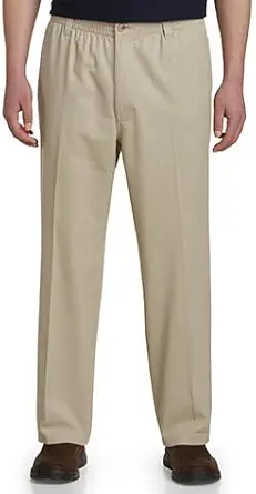 Harbor Bay by DXL Men's Big and Tall Elastic-Waist Pants