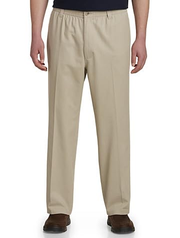 Harbor Bay by DXL Men's Big and Tall Elastic-Waist Pants