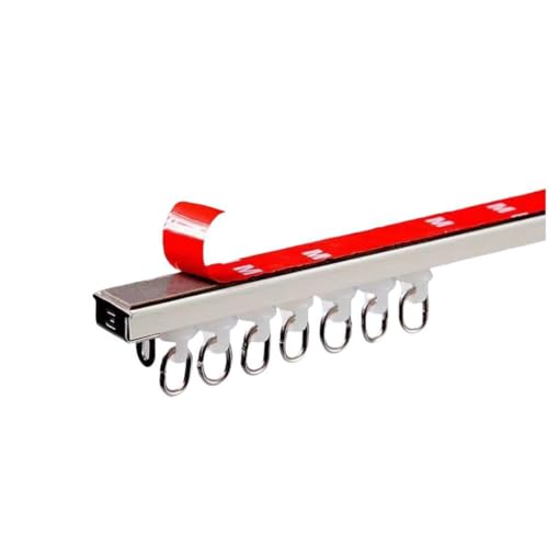 カーテンレール 穴開け不要 アルミ カーテン天井トラック自己接着剤 天井付け 正面付け 兼用 ネジくぎ不要 主婦が愛用 取付簡単 カーテンレール (0.6m)