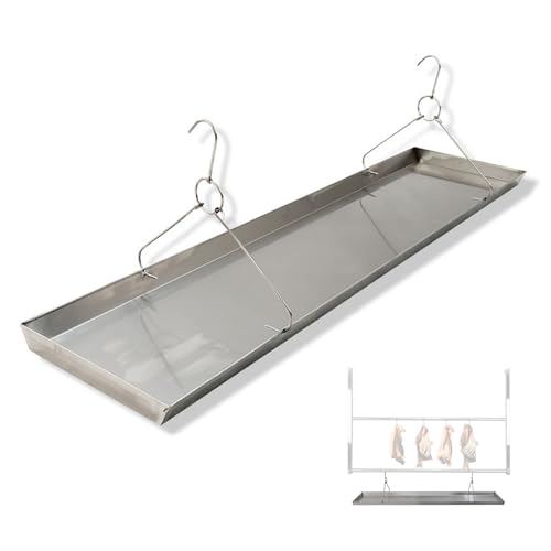 LXRHLIKG Bandeja de Goteo de Aceite, Bandeja de Acero Inoxidable 304 con Enganche, Ideal para Pato Asado, Pollo, Pescado, Tocino, Salchichas y Escurridor de Agua(145cm/57in)