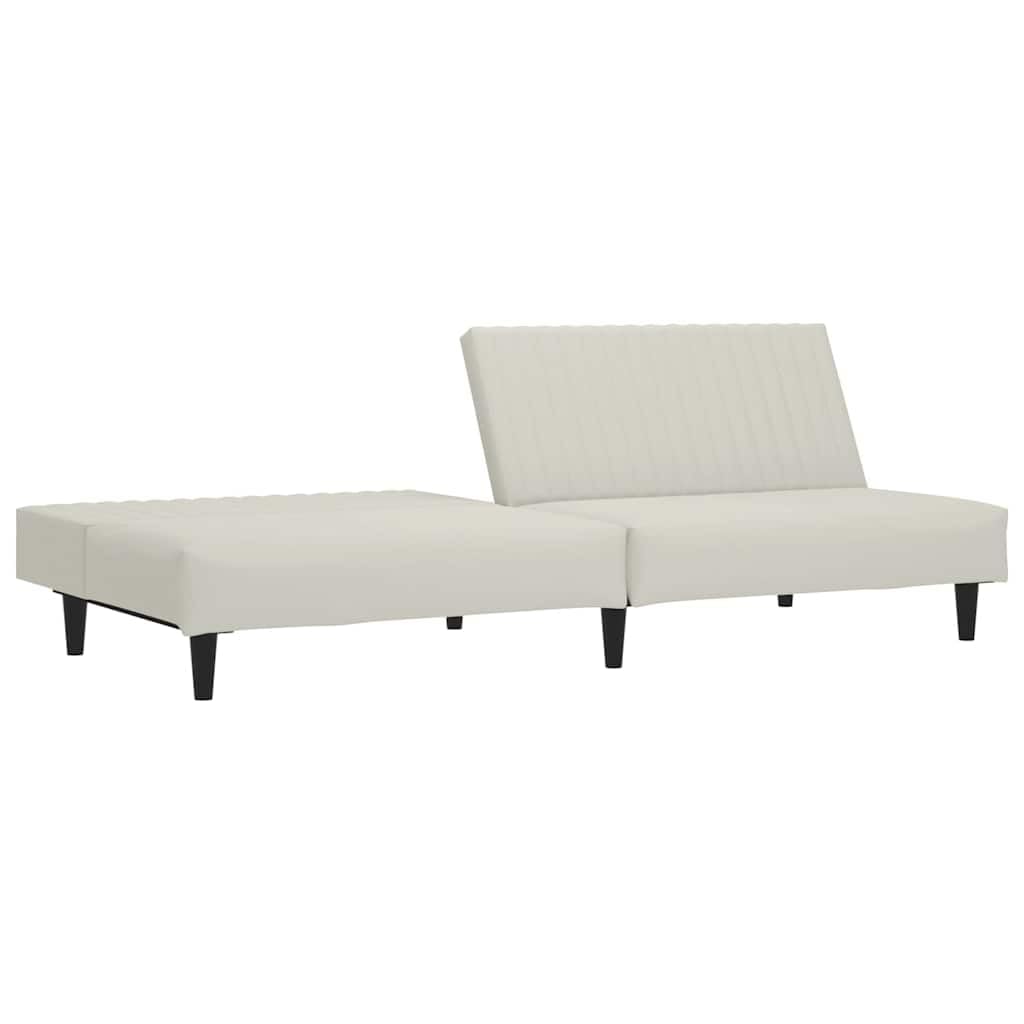 Sofá cama de 2 plazas de terciopelo crema con espacio de almacenamiento, 200 cm, función 2 en 1, cojín cómodo, estructura de madera resistente, para salón, habitación de invitados, salón