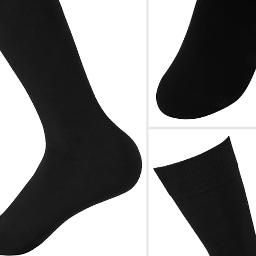 Men's Cotton Crew Socks, Super Soft and Breathable Dress Crew Thin Socks Lightweight Socks for Men 3-6 Pairs Pack Size 8-144