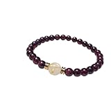 叶石 【 今までの努力を実らせる、成功のお守り 】 ガーネット ゴールドルチル ブレスレット レディース メンズ ・天然石 パワーストーン 8mm 6mm ・（浄化用、さざれ石） (メンズM・約18cm（一般的な男性用）)